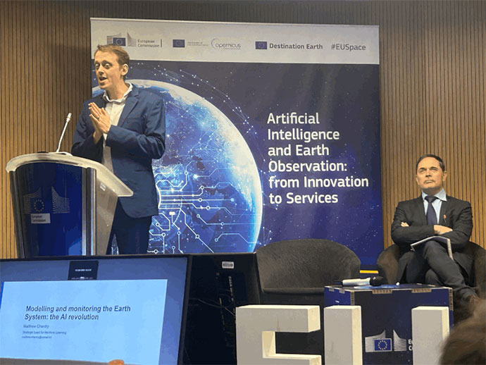 Matt Chantry presenting behind a lectern