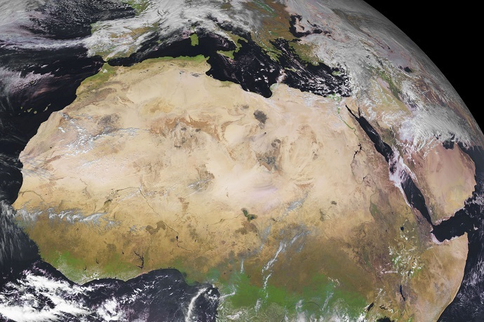 Northern Africa from MSG-4 on 10 Feb 2019 Northern Africa from MSG-4 on 10 Feb 2019