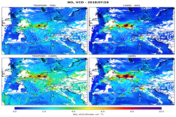 Comparing TROPOMI NO2 columns with the CAMS regional air quality ensemble product